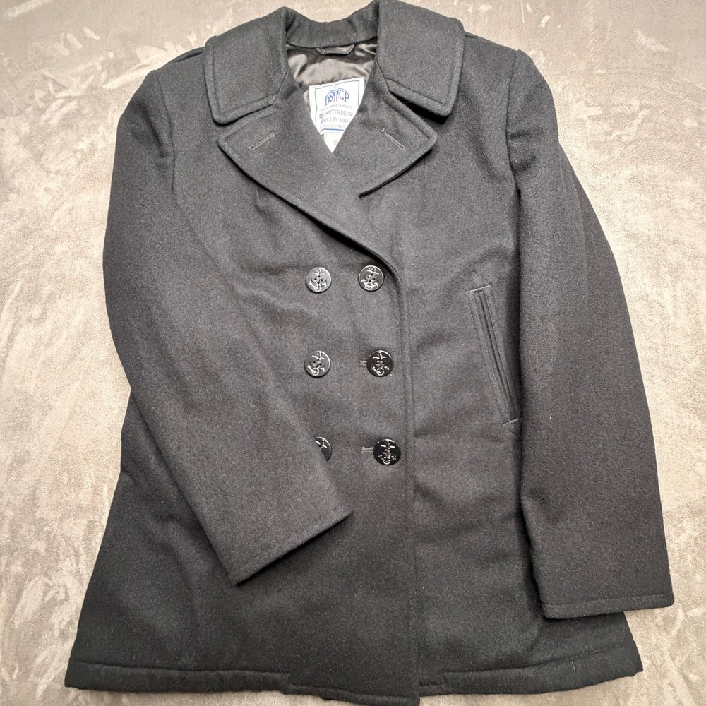 DSCP Quarterdeck Peacoat Women 10 Wool US Military Issue Overcoat Anchor Buttons